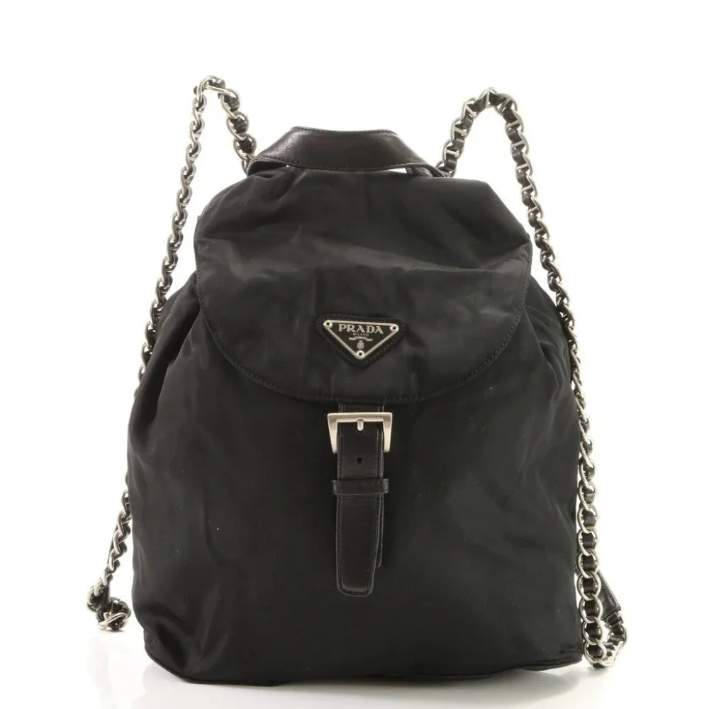 Prada Small Tessuto Backpack Bag with Chain B4821 - Picture 3 of 16